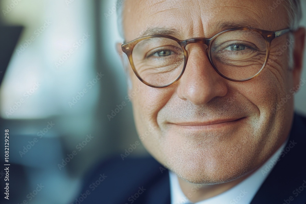 A close-up shot of a person wearing glasses, with clear details A close-up shot of a person wearing glasses, with clear details