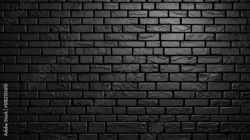 Black Brick Wall Texture Background