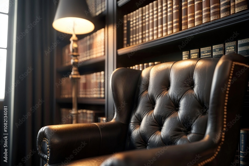 Reading scene cozy library interior photography elegant environment close-up view comfort concept