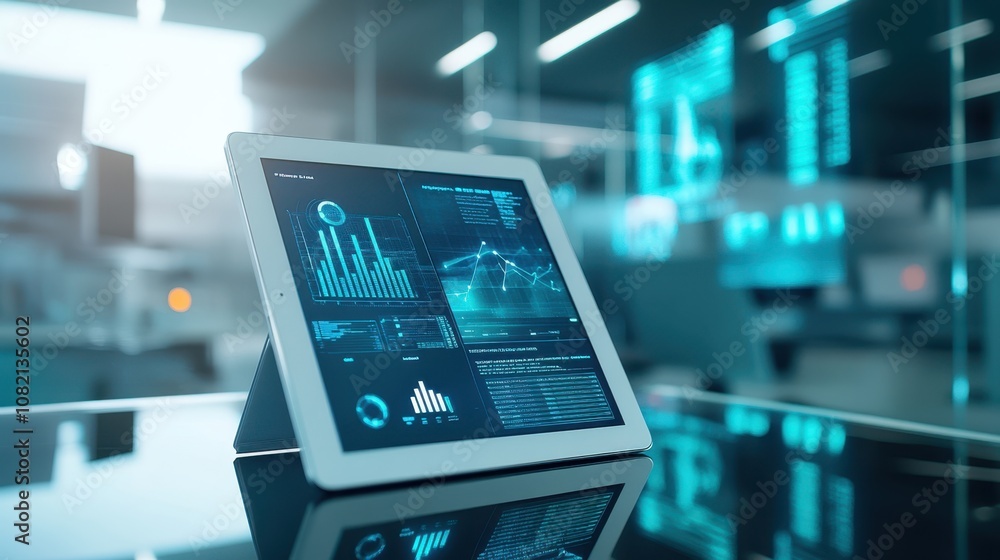 The Tablet Displaying Data