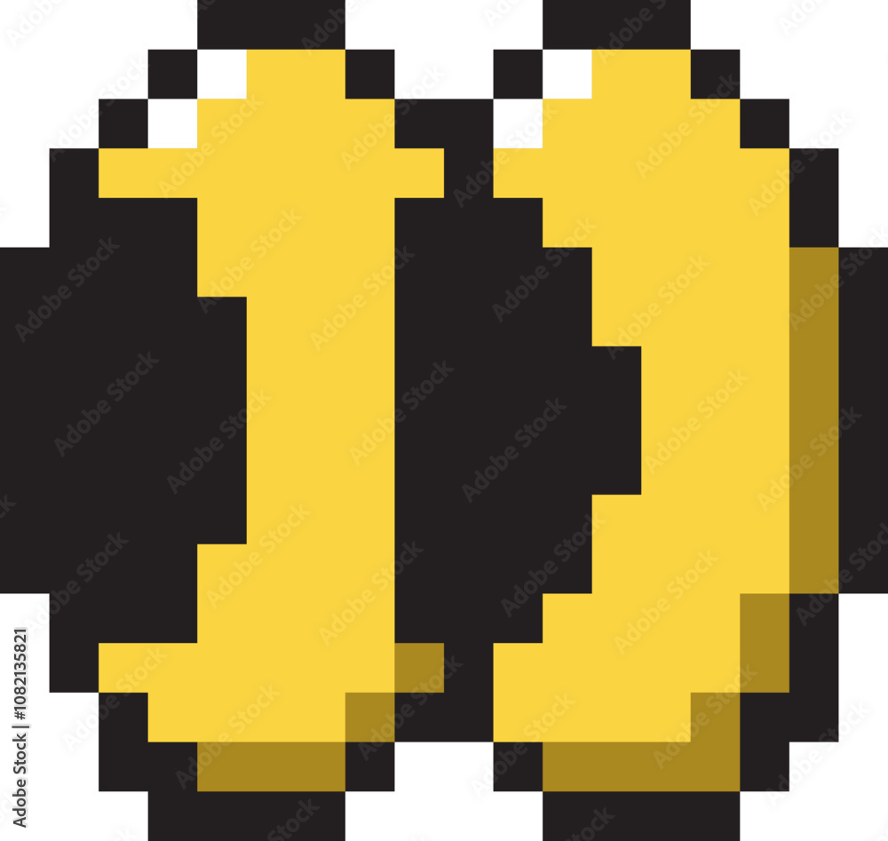 Pixel Yellow Eye Icon. Pixel art Element Isolated Pixel Yellow Eye Icon. Pixel art Element Isolated