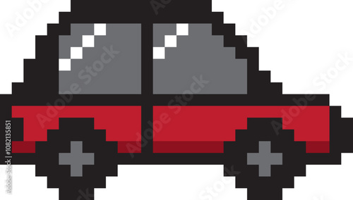 Pixel Red Car Icon