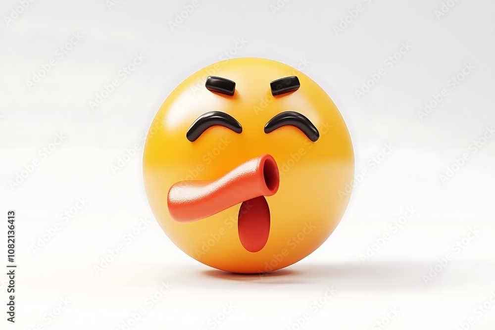 3D Style Emoji Blowing a Whistle with Refined Detail isolated on transparent. PNG. 3D Style Emoji Blowing a Whistle with Refined Detail isolated on transparent. PNG.