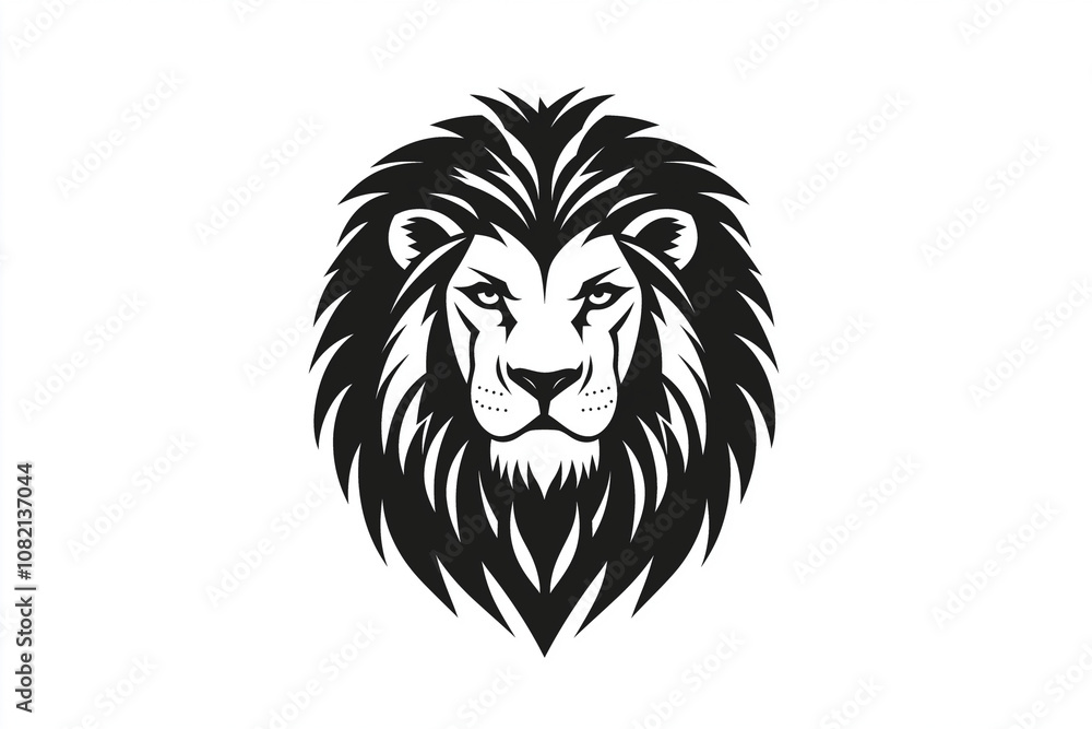 Obraz premium Lion head silhouette vector illustration style