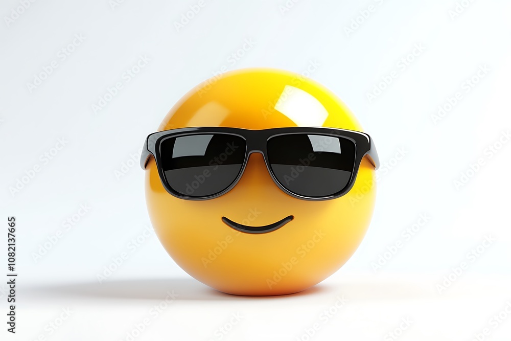 3D Style Emoji with Sunglasses and Cool Expression isolated on transparent. PNG. 3D Style Emoji with Sunglasses and Cool Expression isolated on transparent. PNG.