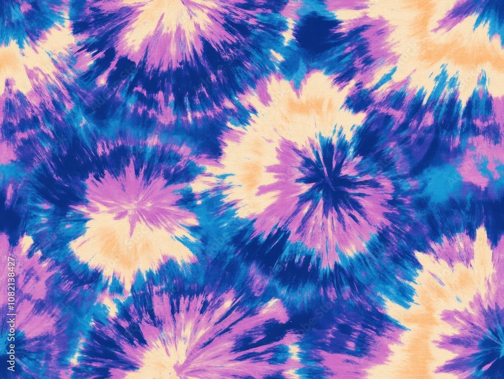 Vibrant Tie-Dye Patterns of Pink, Blue, and Yellow Spirals Creating a Retro Bohemian Aesthetic for Fashion, Textiles, and Background Designs Vibrant Tie-Dye Patterns of Pink, Blue, and Yellow Spirals Creating a Retro Bohemian Aesthetic for Fashion, Textiles, and Background Designs