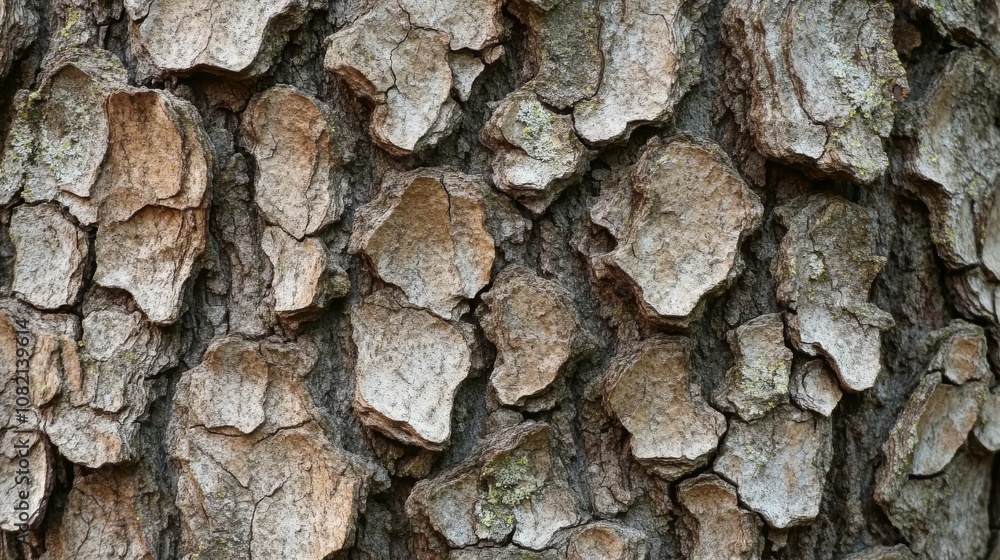 In this detailed closeup image, the remarkable textured bark of a tree is showcased, emphasizing the earthy tones and organic patterns typical of natural forest environments and ecosystems In this detailed closeup image, the remarkable textured bark of a tree is showcased, emphasizing the earthy tones and organic patterns typical of natural forest environments and ecosystems