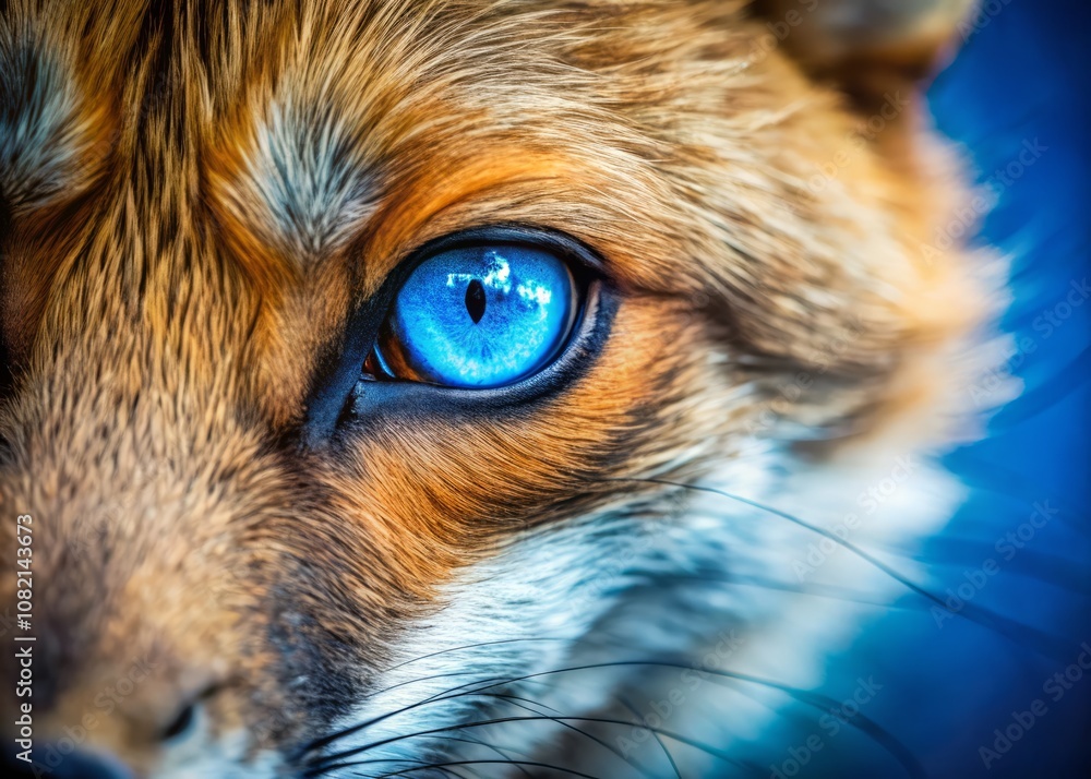 Close-Up Macro Photography of a Fox's Bright Blue Eyes in Extreme Detail, Capturing the Enigmatic Beauty and Clarity of Nature's Most Intriguing Creatures Close-Up Macro Photography of a Fox's Bright Blue Eyes in Extreme Detail, Capturing the Enigmatic Beauty and Clarity of Nature's Most Intriguing Creatures