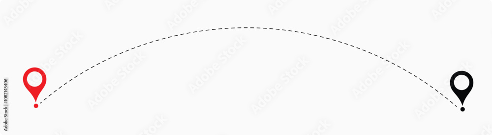 Route location icon two pin sign and dotted line. two points with dotted path and location pin. Route location icon two pin sign and dotted line. vector illustration. eps 10 Route location icon two pin sign and dotted line. two points with dotted path and location pin. Route location icon two pin sign and dotted line. vector illustration. eps 10