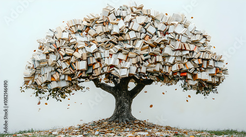 tree with books