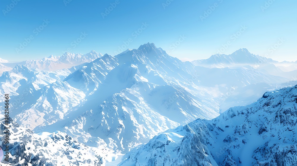 Naklejka premium winter mountain landscape