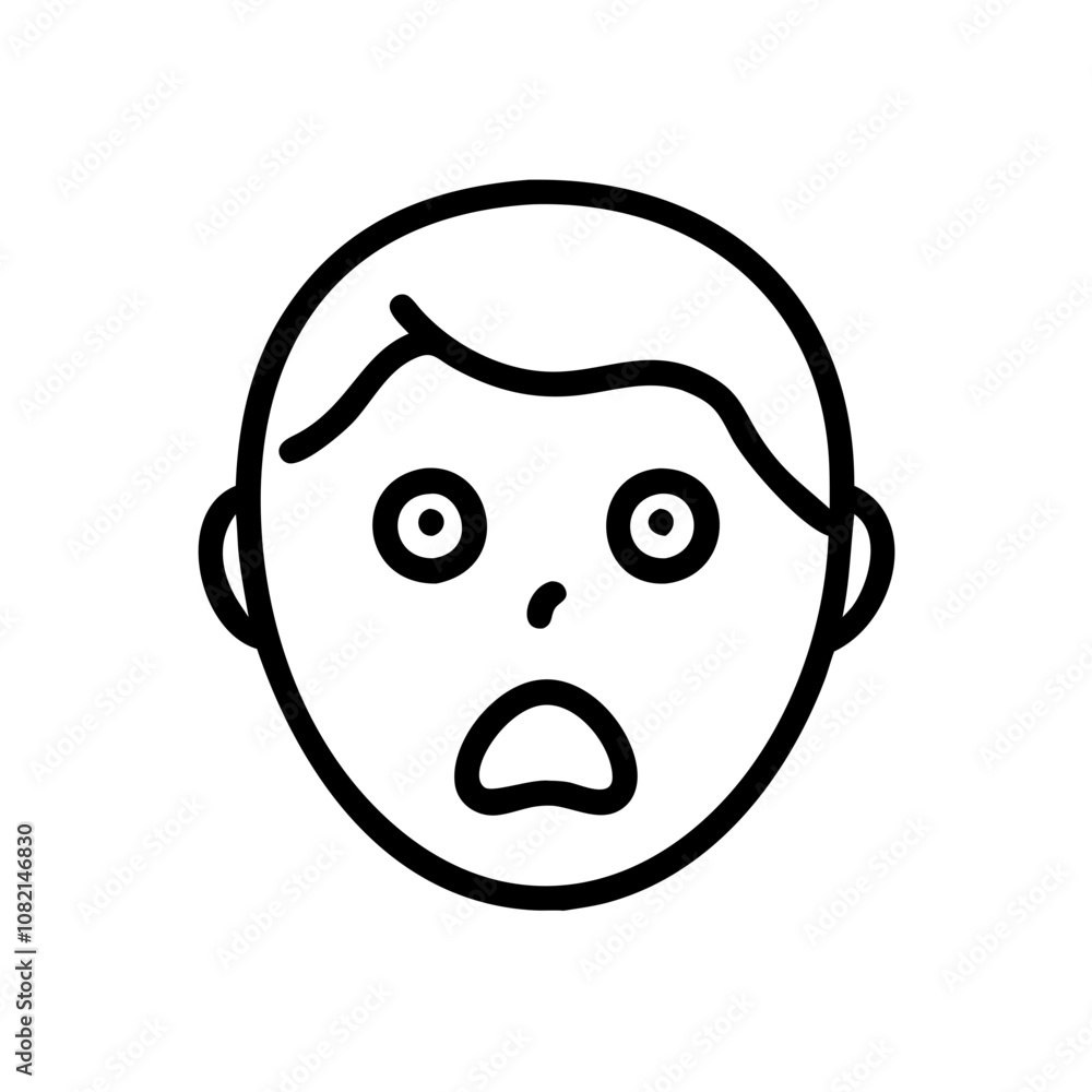 Surprised look icon featuring a person's shocked expression
Surprised look icon featuring a person's shocked expression