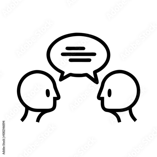 Talking therapy icon depicting two individuals engaged in conversation
