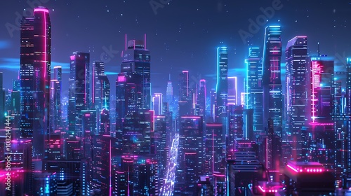 Wallpaper Mural city skyline at night Torontodigital.ca