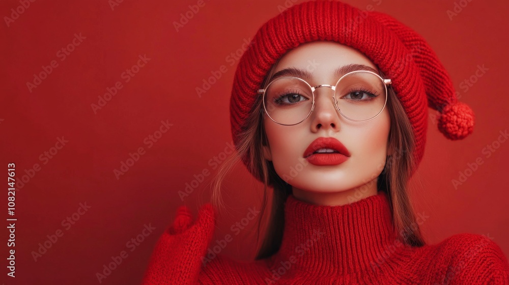 Cool Santa Wearing Glasses and Hat Pointing to Seasonal Discounts Cool Santa Wearing Glasses and Hat Pointing to Seasonal Discounts