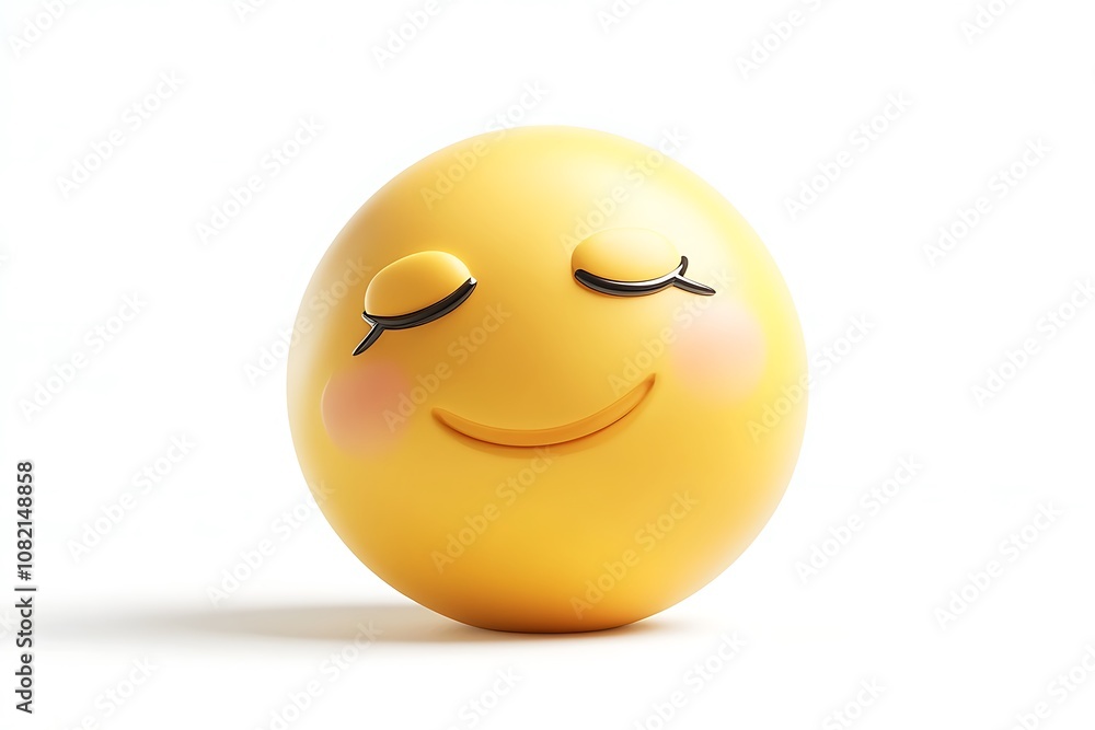 3D Style Emoji with Relieved Expression and Closed Eyes isolated on transparent. PNG. 3D Style Emoji with Relieved Expression and Closed Eyes isolated on transparent. PNG.
