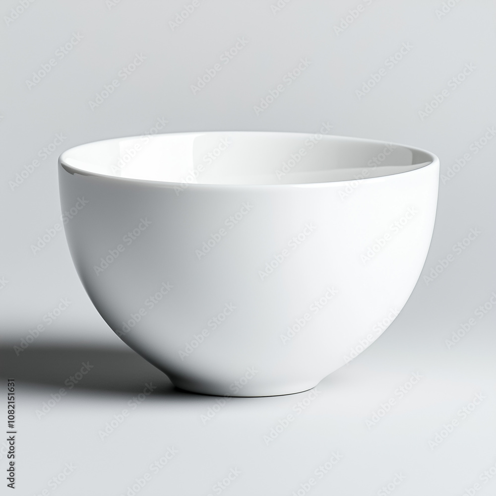 A plain white ceramic bowl sits elegantly on a smooth surface, showcasing its minimalist style and modern appeal A plain white ceramic bowl sits elegantly on a smooth surface, showcasing its minimalist style and modern appeal