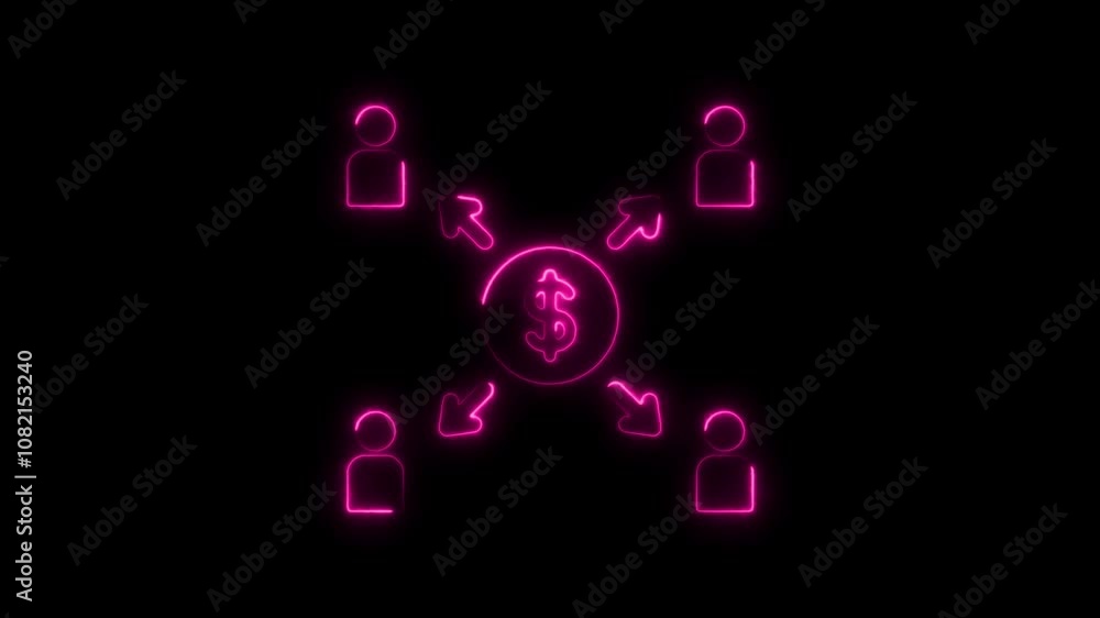 Financial Distribution Network - Resource Sharing and Investment Flow Illustration Financial Distribution Network - Resource Sharing and Investment Flow Illustration