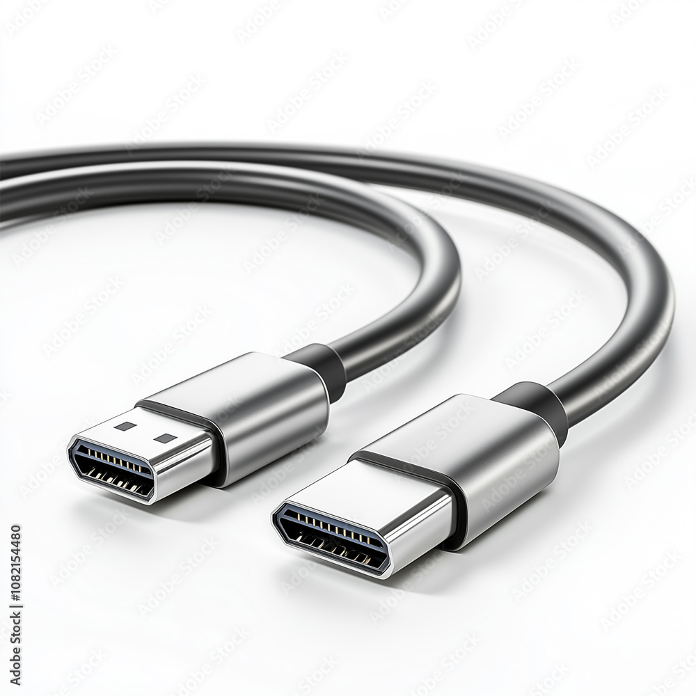 A USB cable designed for fast data transfer and charging, showcasing stylish metal connectors for reliable connectivity A USB cable designed for fast data transfer and charging, showcasing stylish metal connectors for reliable connectivity