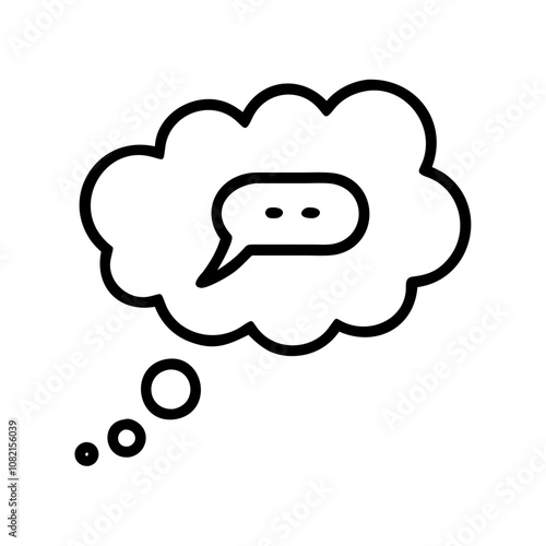 Thought bubble icon featuring a speech bubble for communication and ideas