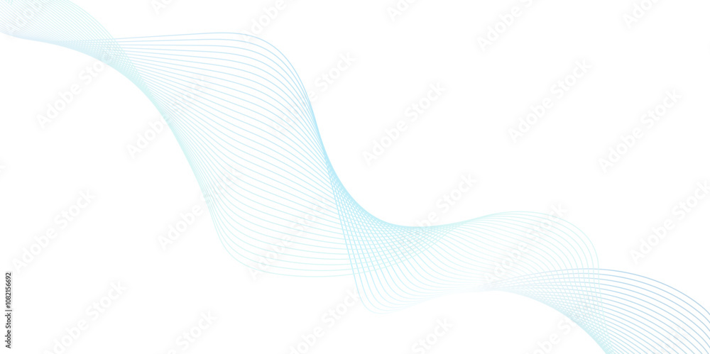 Fototapeta premium abstract smooth flowing lines. vector wave background. Dynamic sound wave isolated on white background. Musical particle pulsing