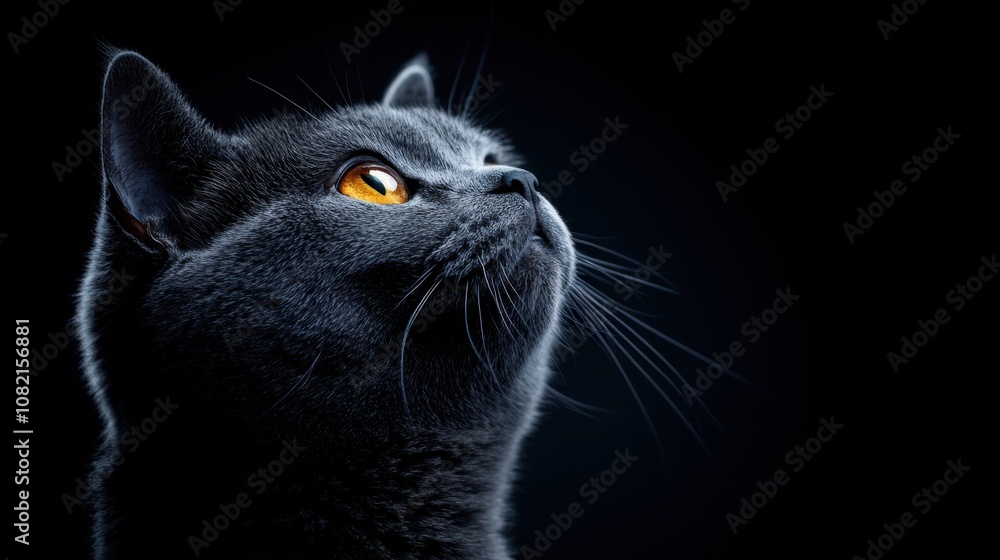 Close-Up Portrait of a Black Cat with Striking Yellow Eyes Against a Dark Background, Capturing the Mystique and Elegance of Feline Beauty in Low Lighting Close-Up Portrait of a Black Cat with Striking Yellow Eyes Against a Dark Background, Capturing the Mystique and Elegance of Feline Beauty in Low Lighting