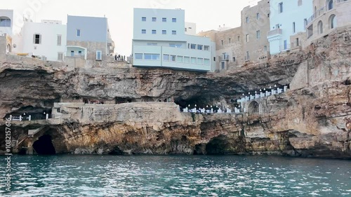 Grotto, or nature made cave structures in Polignano a Mare