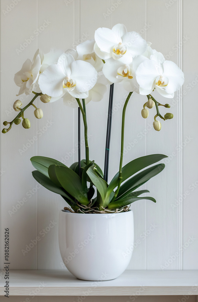 White orchids in a pot White orchids in a pot