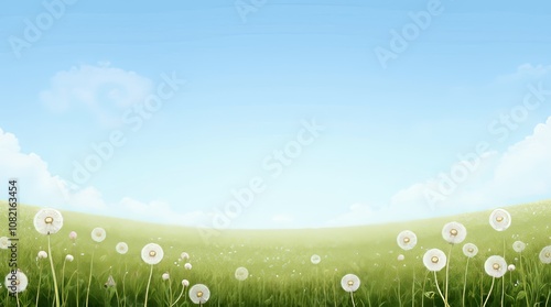 Peaceful Meadow With Wildflowers Under a Clear Blue Sky