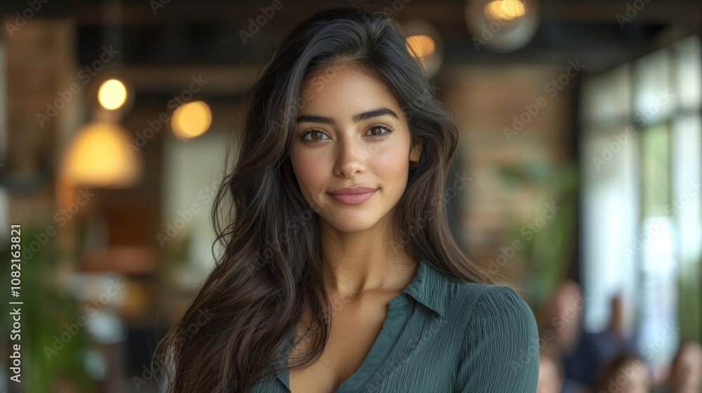 Obraz premium Professional woman listening in a conference, blurred background of audience. , isolated on white background, , copy space, copy space for text,