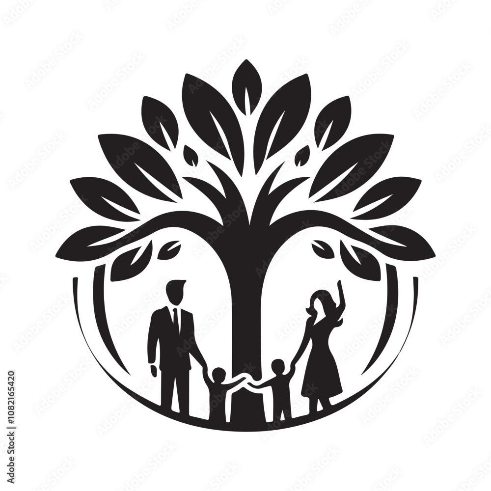 Tree with Man Silhouette Vector Illustrations – Perfect for Nature-Inspired Designs Tree with Man Silhouette Vector Illustrations – Perfect for Nature-Inspired Designs