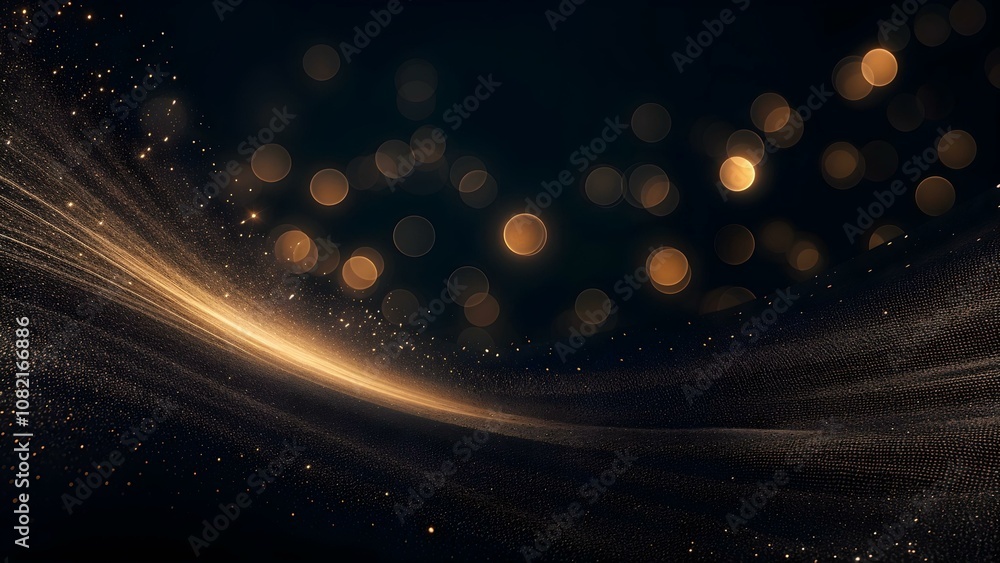 Obraz premium background of abstract glitter lights. gold and black. de focused. banner