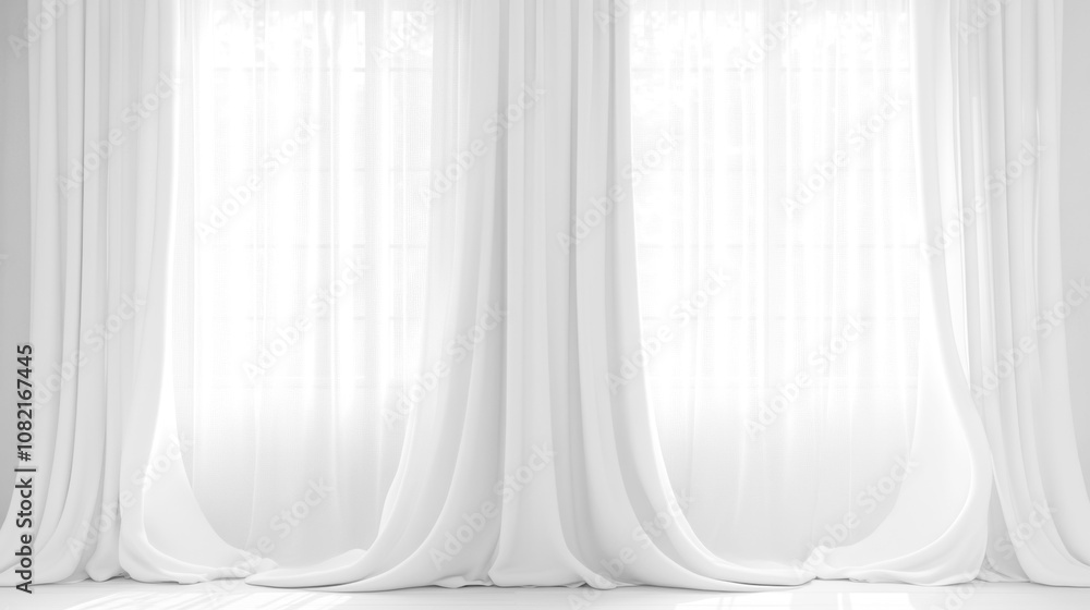 Soft white curtains background for graphic design or wallpaper. Soft white curtains background for graphic design or wallpaper.