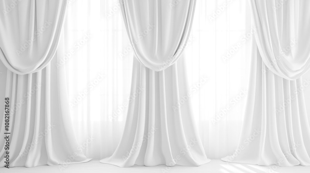 Soft white curtains background for graphic design or wallpaper. Soft white curtains background for graphic design or wallpaper.