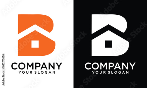 B House logo design. Combination letter B and House.
