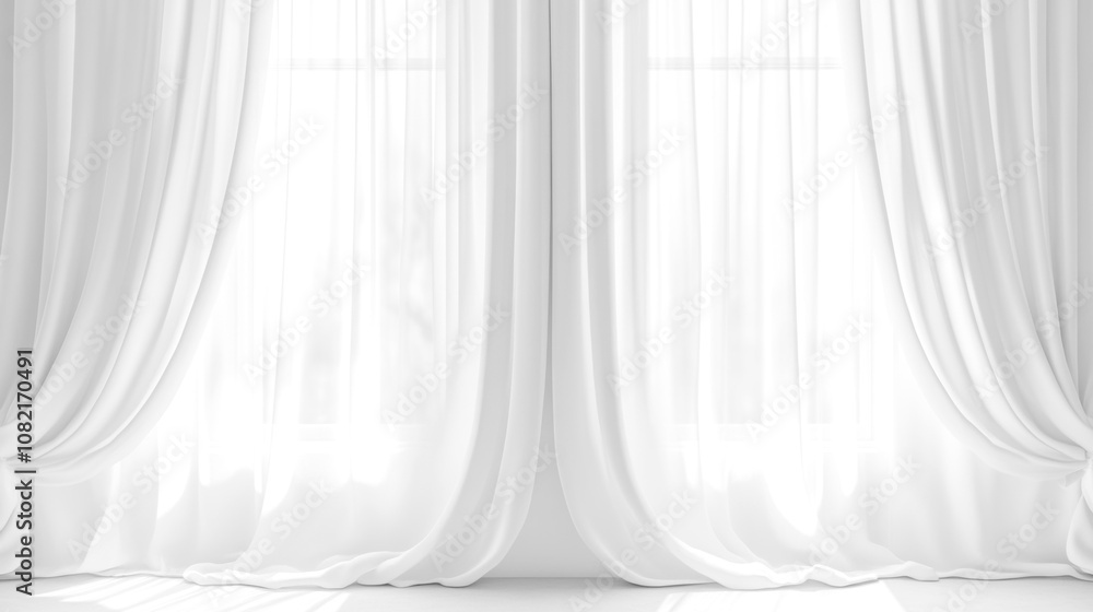 Soft white curtains background for graphic design or wallpaper.