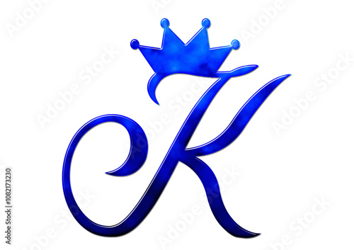 K, Buchstabe, Symbol, Logo, Blau