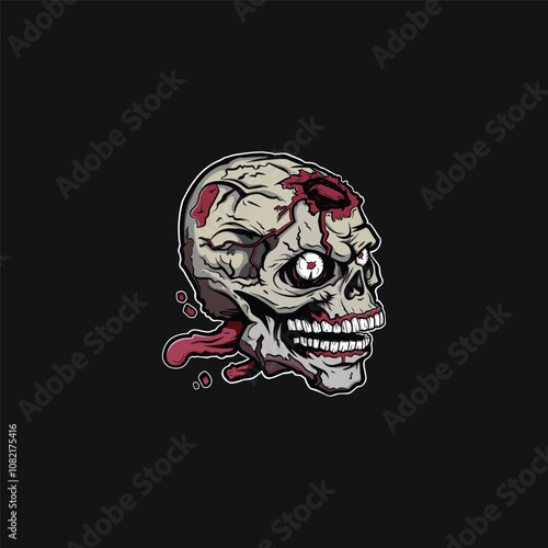 Head zombie logo design