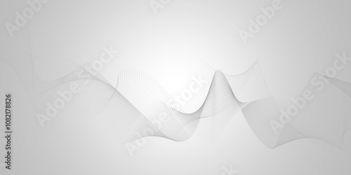 Abstract grey wavy lines Digital frequency track equalizer background. Curved wave smooth stripe seamless pattern. Wave lines created using blend tool. graphic design template banner business wave.