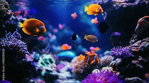 Wallpaper Mural Colorful Fish and Coral in a Vibrant Underwater Ecosystem Torontodigital.ca