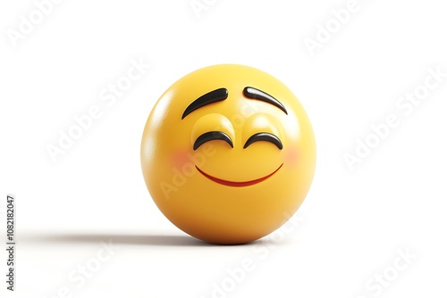 3D Style Emoji with Smirking Face, Confident Expression isolated on transparent. PNG.