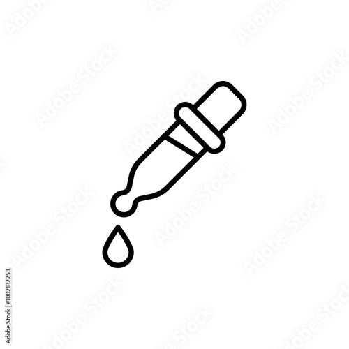 Pipette outline icons, minimalist vector illustration ,simple transparent graphic element .Isolated on white background
