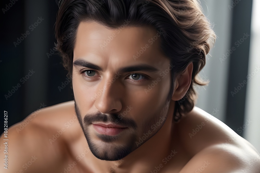 ia generated. look of a man man looking straight ahead. portrait of a man. portrait of a person. ia generated. look of a man man looking straight ahead. portrait of a man. portrait of a person.
