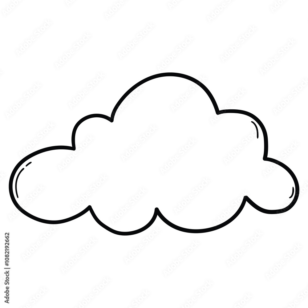 Hand drawn cartoon cloud on a white background. Hand drawn cartoon cloud on a white background.