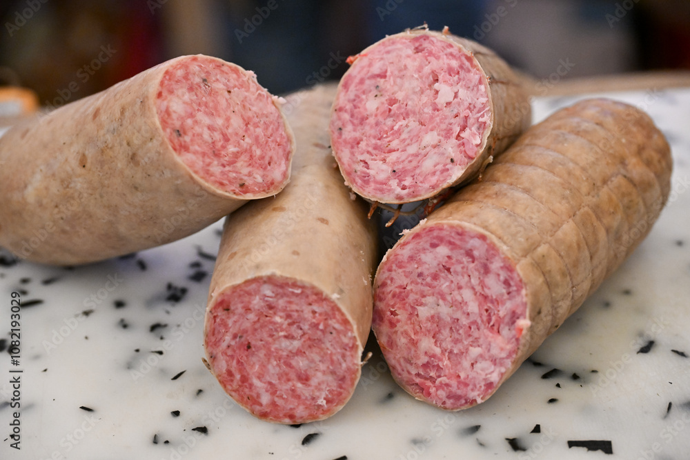 Ciauscolo is a typical spreadible salami of Marche region in Italy Ciauscolo is a typical spreadible salami of Marche region in Italy