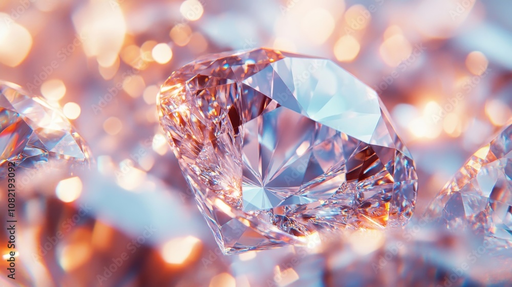 diamond with reflections and intricate facets, Generative AI diamond with reflections and intricate facets, Generative AI