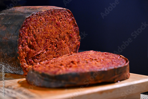 Photography Nduja calabrese in south Italy is a particular very spicy spreadable salami