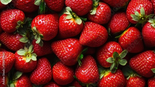 Fresh strawberries banner and background with close up food photography