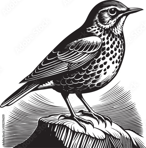 Clay Colored Thrush vector