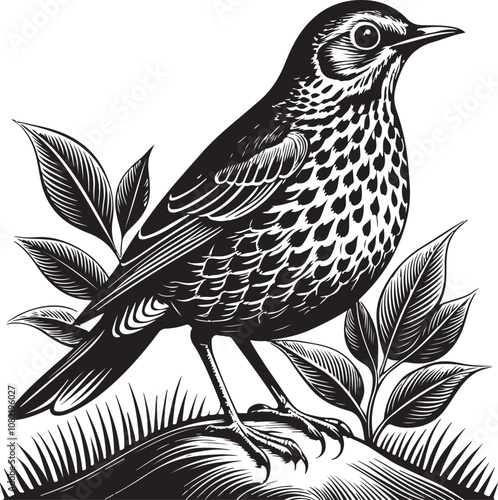 Clay Colored Thrush vector
